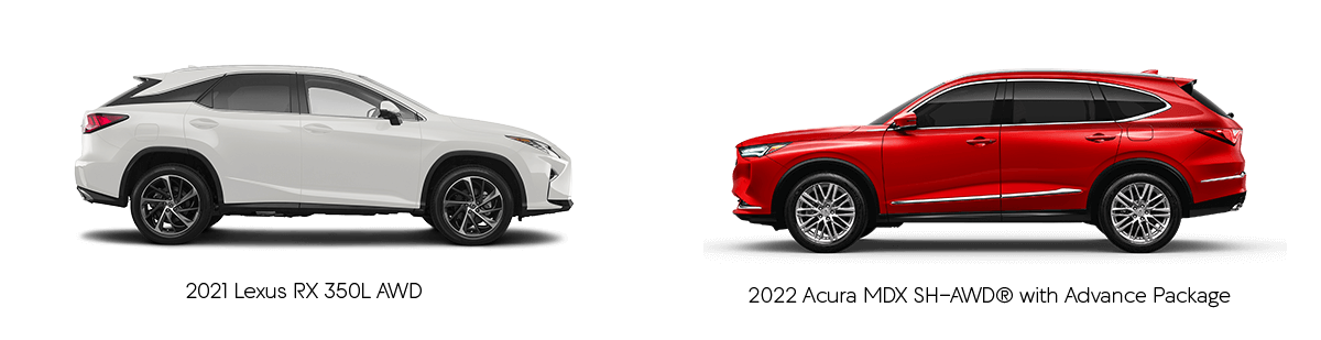 2022 Acura MDX vs. 2021 Lexus RX 350L Comparison